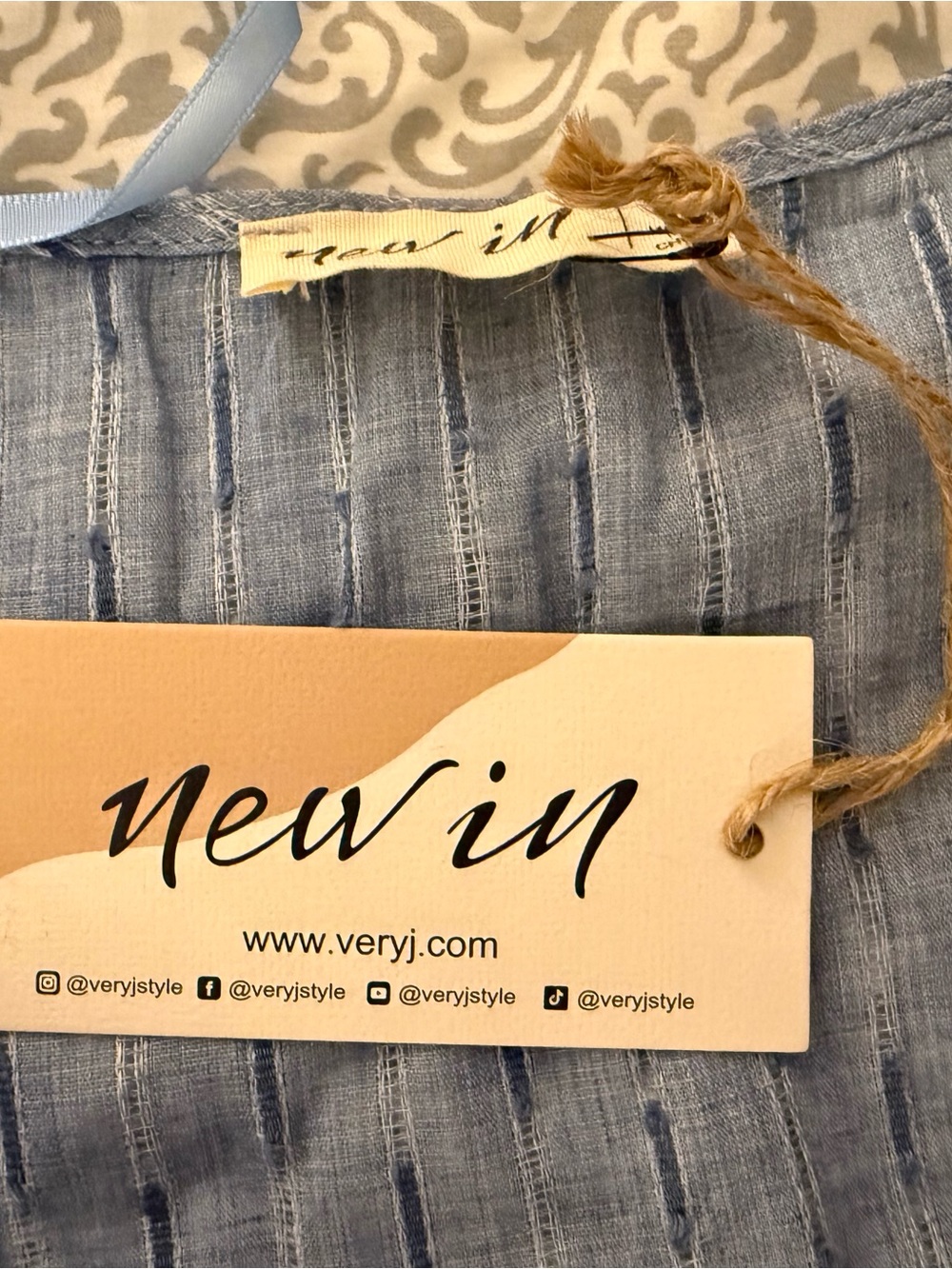 New In Very J Denim Blue Ruffle Top & Shorts Matching Set - Picture 8 of 8